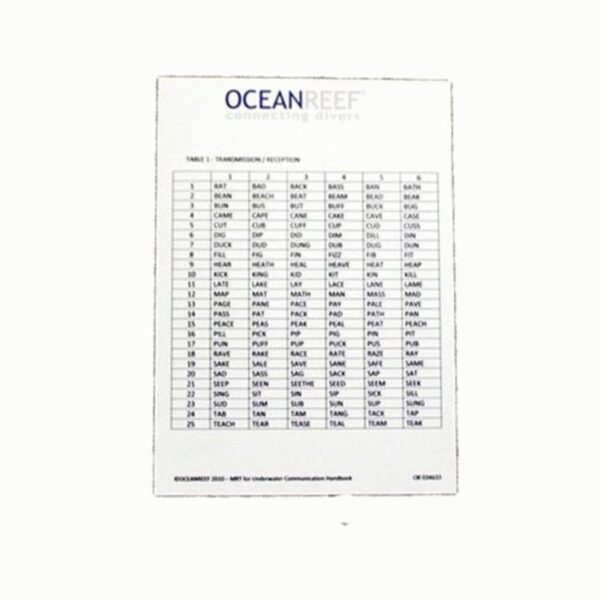 Ocean Reef MRT - Modified Rhyme Text table w/pencil