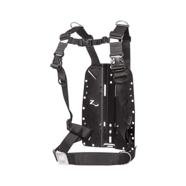 Zeagle Black Anodized Aluminum Backplate - with Deluxe Harness