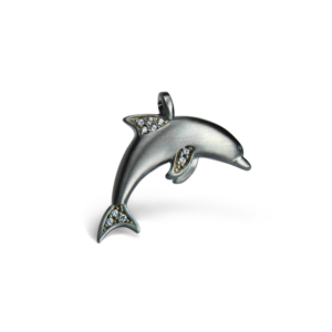 Ossidabile 8P Dolphin (with Stones) Pendant