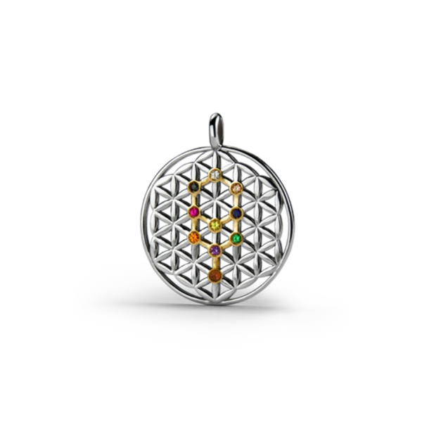 Ossidabile 28P Flower of Life (with Stones) Pendant