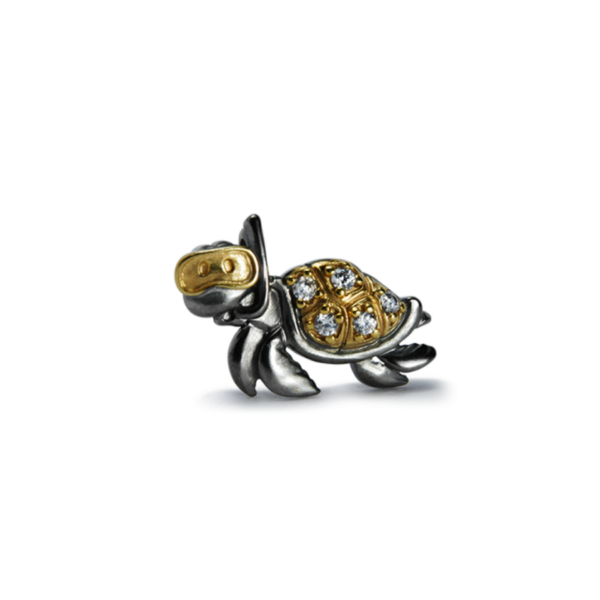 Ossidabile 4P Turtle with Mask & Snorkel (with Stones) Pendant