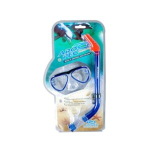 Aropec Naughty Mask and Snorkel Set for Kids - transparent-blue