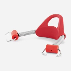 Poseidon Stainless Strap+Clip-L-Trident Fin Red