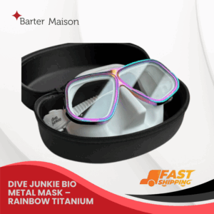 Dive Junkie Bio Metal Mask - Rainbow Titanium/White Skirt