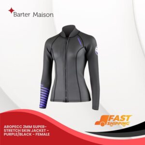 Aropec 2mm Female Skin Jacket - Black/Purple - XS