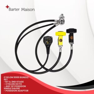 Poseidon Cyklon 5000 Full Set Regulator with Single Gauge