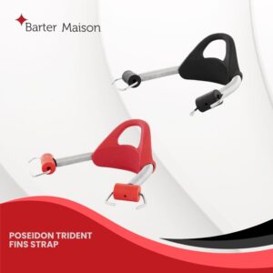 Poseidon Stainless Strap+Clip-L-Trident Fin Red