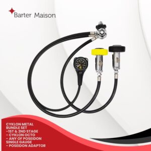 Poseidon Cyklon Metal Full Set Regulator with Single Gauge
