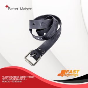 V.Dive Rubber Weight Belt with Hook Buckle - Black - 1250mm