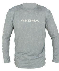 Akona unisex long sleeve sun shirt rash guard with UPF 50+ UV protection in gray