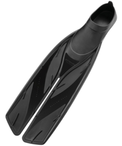 Atomic Aquatics full foot split fins in black for scuba diving and snorkeling
