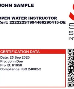 SSI scuba diving certification card C-CARD