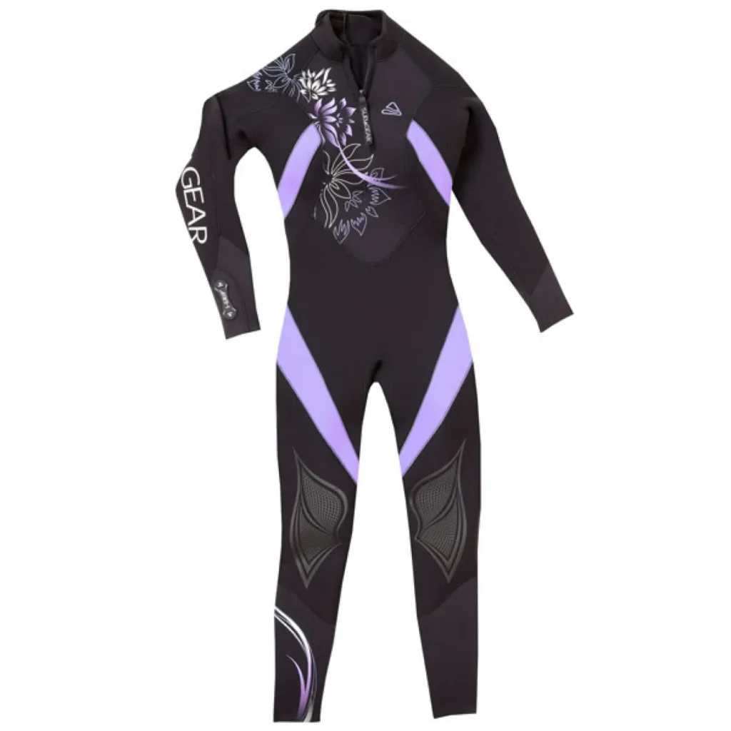 Subgear Element 3mm full steamer wetsuit for women - purple floral design