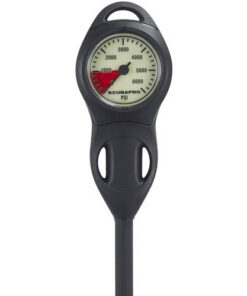 Subgear U-Line scuba pressure gauge with hose for monitoring tank air pressure